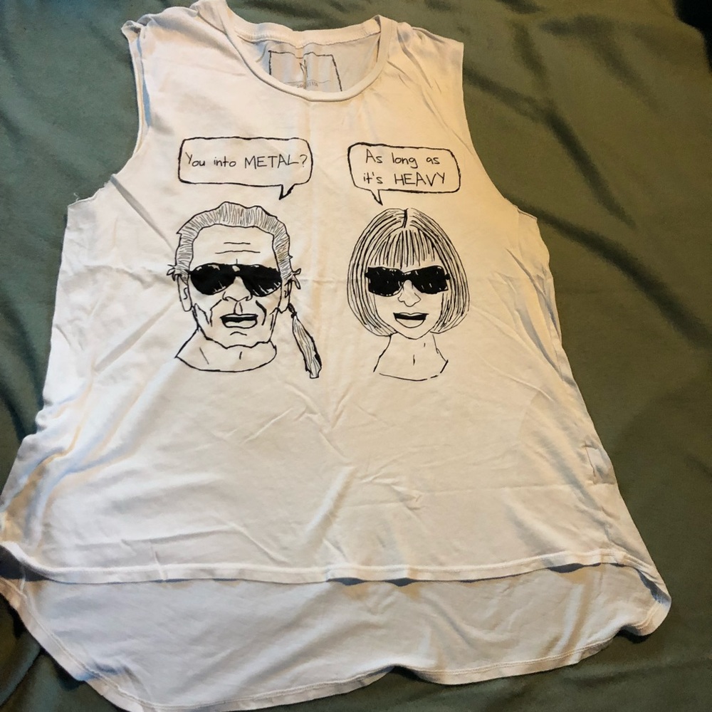 White Graphic Muscle Tank Top - Casual Everyday Tee